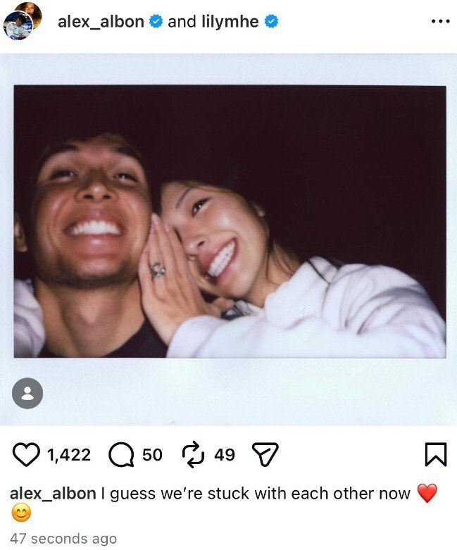 云开体育-恭喜！中国美女高尔夫球手官宣订婚，未婚夫为泰国著名F1车手|何沐妮|阿尔本|威廉姆斯车队|亚历山大·阿尔本|阿马里·威廉姆斯_新浪体育_新浪新闻